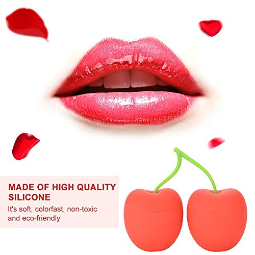 Bomba Labio de Silicona Succión Dispositivo Aumentador de Labios,Lip Plumper Lindo Diseño De Cereza Portátil para Mejorador de labios luzcan más sexy Lleno Naturales herramienta de belleza