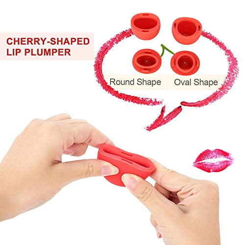 Bomba Labio de Silicona Succión Dispositivo Aumentador de Labios,Lip Plumper Lindo Diseño De Cereza Portátil para Mejorador de labios luzcan más sexy Lleno Naturales herramienta de belleza