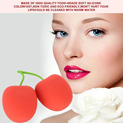Bomba Labio de Silicona Succión Dispositivo Aumentador de Labios,Lip Plumper Lindo Diseño De Cereza Portátil para Mejorador de labios luzcan más sexy Lleno Naturales herramienta de belleza