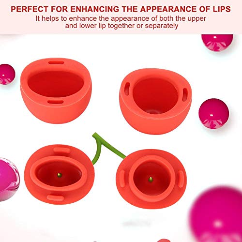 Bomba Labio de Silicona Succión Dispositivo Aumentador de Labios,Lip Plumper Lindo Diseño De Cereza Portátil para Mejorador de labios luzcan más sexy Lleno Naturales herramienta de belleza