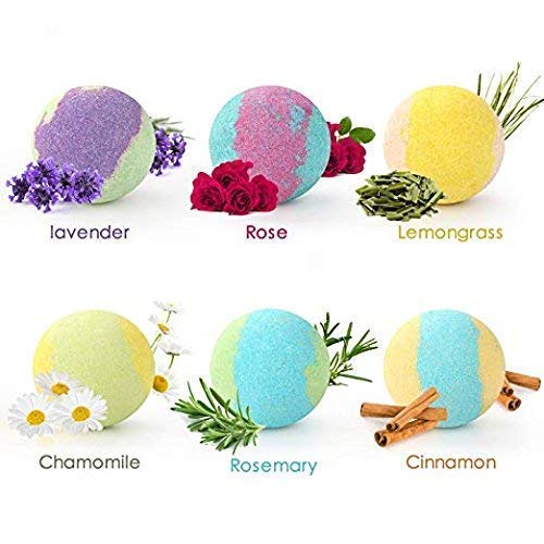 Bombas de Baño - Liberex Set de 6 Bolas de Baño Efervescentes, Sal de Baño con Aceites Esenciales Naturales, Relajante de Cuerpo, Efecto Hidtatante, Spa de Aromaterapia (6 * 100g)