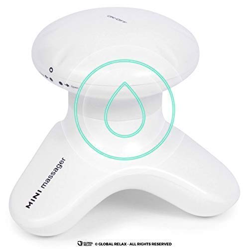 BONNO® Masajeador corporal de vibración - Blanco (modelo 2020) - Masaje Shiatsu, anticelulitis, reflexología y acupresión - Vibromasajeador de mano portátil – Garantía 2 Años