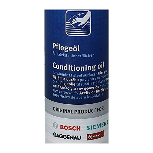 Bosch - Siemens - Neff - Aceite de Limpieza y Cuidado para Superficies de Acero Inoxidable