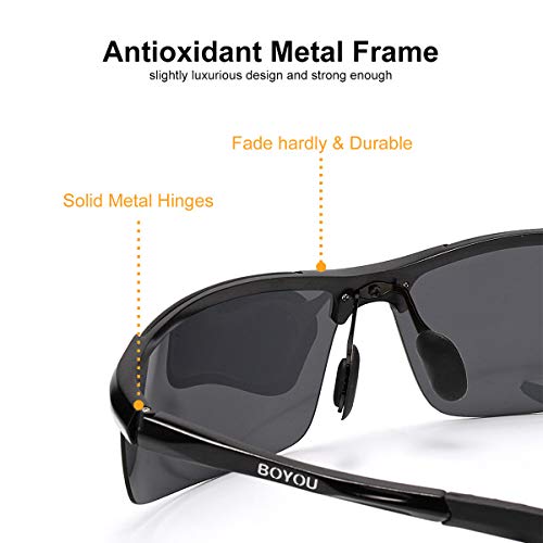 BOYOU gafas de sol polarizadas de los hombres gafas de sol de verano al aire libre gafas de sol para los hombres