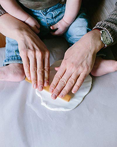 BraceTek - Kit de Marco Para Manos y Huellas de bebé para niño y niña - marcos de arcilla y madera - No se agrieta al secar