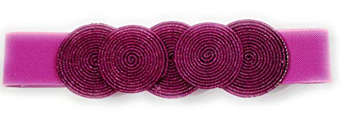 BRANDELIA Cinturón Elástico Mujer Fiesta Estilo Cordón de Seda para Combinarlo Con Vestidos, Faldas o Pantalones, Ci.Ci.Fucsia