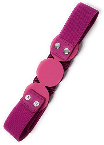 BRANDELIA Cinturón Elástico Mujer Fiesta Estilo Cordón de Seda para Combinarlo Con Vestidos, Faldas o Pantalones, Ci.Ci.Fucsia