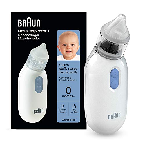 Braun 1 Aspirador Nasal BNA100EU Eléctrico para Todas las Edades a Partir de 0 Años, Elimine la Congestión Nasal de Forma Rápida y Suave