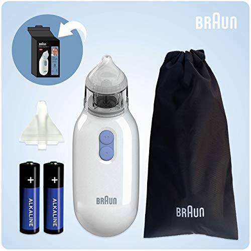 Braun 1 Aspirador Nasal BNA100EU Eléctrico para Todas las Edades a Partir de 0 Años, Elimine la Congestión Nasal de Forma Rápida y Suave