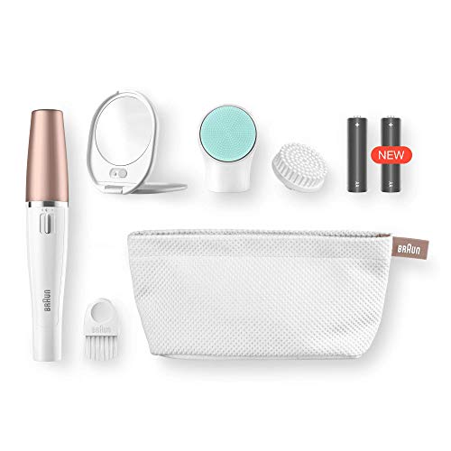 Braun FaceSpa 851 - Sistema 3 en 1 de depiladora facial, cepillo limpiador y masaje, color blanco