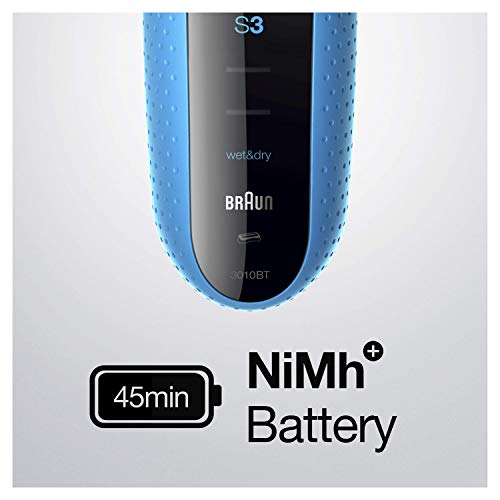 Braun Series 3 Proskin Shave&Style 3010BT, Afeitadora Eléctrica 3 en 1 Wet & Dry para Hombre con Recortadora de Precisión para la Barba y 5 Peines, Recargable e Inalámbrica, Negro/Azul