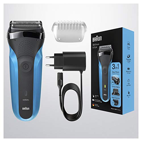 Braun Series 3 Shave & Style 310BT - Afeitadora eléctrica para barba (tecnología Wet & Dry), color negro y azul