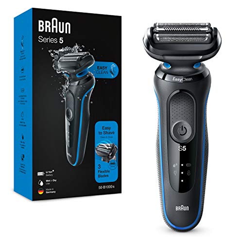 Braun Series 5 50-B1000s Afeitadora Eléctrica, máquina de afeitar barba hombre de Lámina, Uso en Seco y Mojado, Recargable, Inalámbrica, Azul