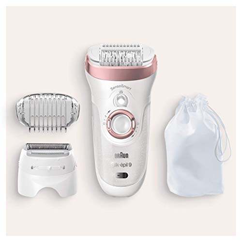 Braun Silk-épil 9 9-720 Depiladora eléctrica para mujer para una depilación duradera, cabezal de afeitado y recorte, con tecnología pinzas micro-grip