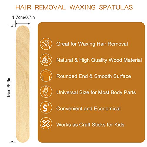 Breett 120 Piezas Espátulas para Depilación con cera, Espátulas para Cera Depilatoria Profesional, Espátulas para Cera Caliente, Espátulas para dimensiones de aplicación 150 x 17 x 1.5 mm
