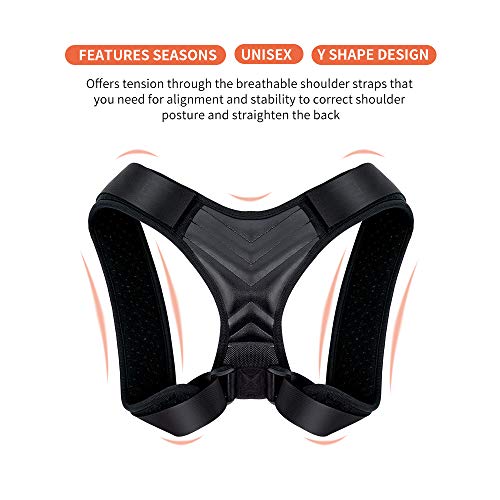 Breett Corrector de Postura, Corrector de Postura Espalda y Hombro para Hombre y Mujer Transpirable, Talla Asjustable Faja Espalda Recta Soporte -Aliviar el Dolor de Espalda, Hombro y Cuello