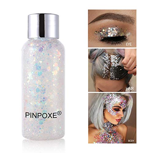 Brillos corporales, Purpurinas Polvo, Purpurina para Cara Cuerpo Maquillaje Pelo Rostro Uñas Mejilla, Glitter Flakes Paillette para Rostro, Brillante Decoración para Pelo