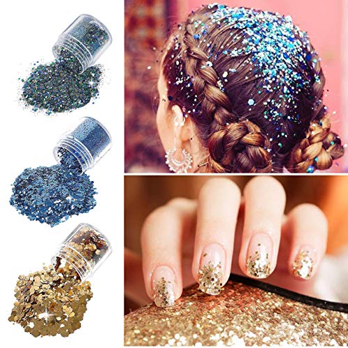 Brillos para Cuerpo 10ml Maquillaje Glitter para Cara Ojos Maquillaje Pelo Arte Corporal para el Festival de Música Masquerade Halloween Party Christmas 9 Colores