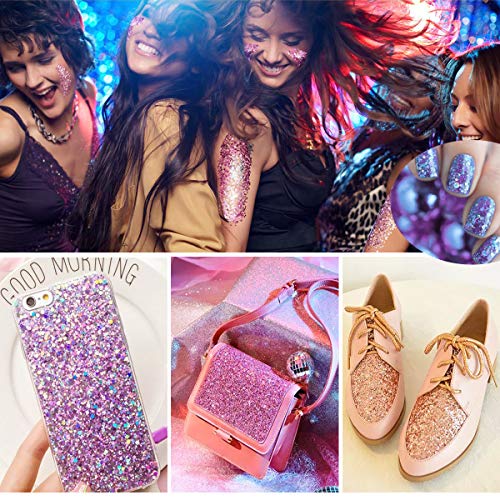 Brillos para Cuerpo Maquillaje Glitter para Cara Ojos Maquillaje Pelo Arte Corporal para el Festival de Música Masquerade Halloween Party Christmas 24 Colores