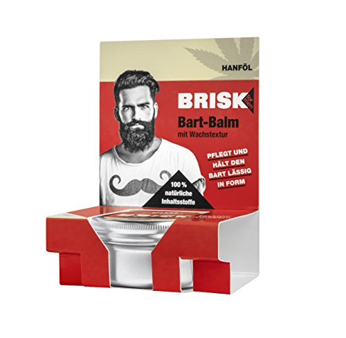 Brisk Barba de Balm con cera textura y hanföl – Ingredientes 100% Natural, 40 g