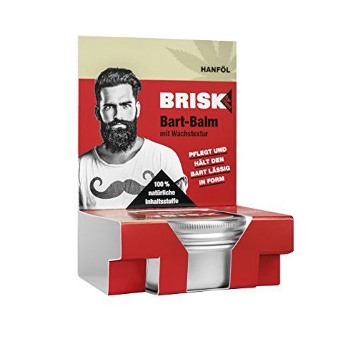 Brisk Barba de Balm con cera textura y hanföl – Ingredientes 100% Natural, 40 g