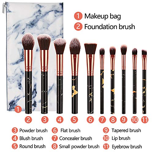 Brocha de maquillaje10 piezas Pinceles de maquillaje Set Premium Synthetic Foundation Brush Blending Face Powder Blush Concealers Kit de pinceles