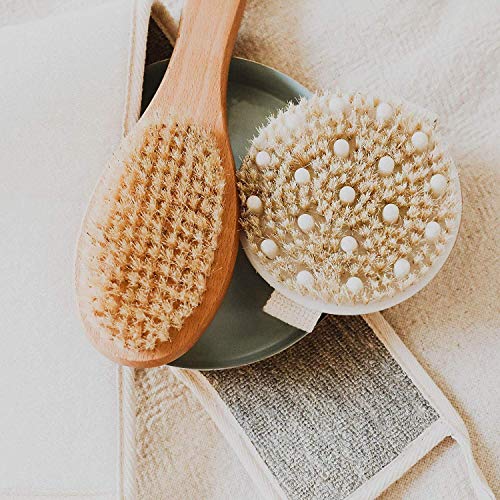 Brocha exfoliante para el cuerpo con cepillo seco para celulitis y linfática