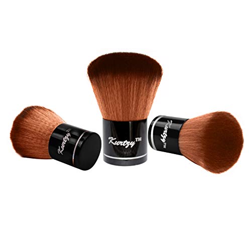 Brocha Kabuki - 7cm Brocha De Maquillaje Kabuki Profesional con Fibras Sintéticas Suaves - Pincel para Polvo para Maquillaje, Base, Resaltar y Mezclar