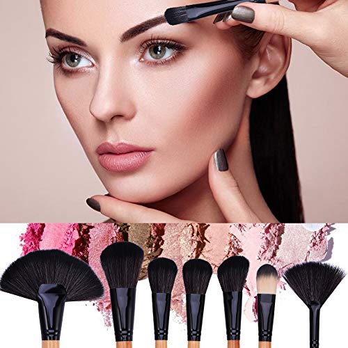 Brochas de Maquillaje, 24pcs Maquillaje Profesional Pinceles Maquillaje de Ojos Rubor Contorno de los Labios Corrector Brochas Cosméticas + Bolso Negro