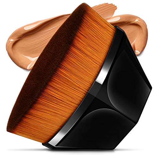 Brochas de Maquillaje Foundation Cepillo de Base Facial Kabuki Tapa Plana, Profesional Pincel Facial para Pulir, Puntear, Corrector Liquido Fluidas