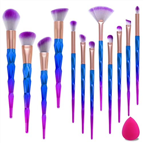 Brochas de Maquillaje,12pcs Maquillaje Profesional Pinceles Maquillaje de Ojos Rubor Contorno de los Labios Corrector Brochas Cosméticas
