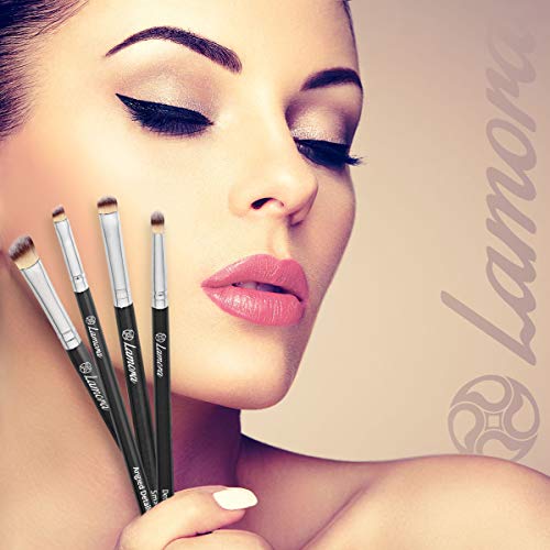 Brochas para Maquillaje de Ojos - Kit de Brochas para Sombras, Delineado, Difuminado - La Mejor Elección Esencial de 7 Piezas - Lápiz, Sombreado, Cónico, Definidor - Fibras Veganas Sintéticas