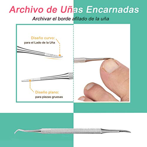 BROTOU Alicates Cortaúñas Profesional 6 en 1,Juego de pedicuras Kit para Uñas Gruesas y Duras Paroniquia Onicomicosis Hongos en Las Uñas Herramientas de Manicura