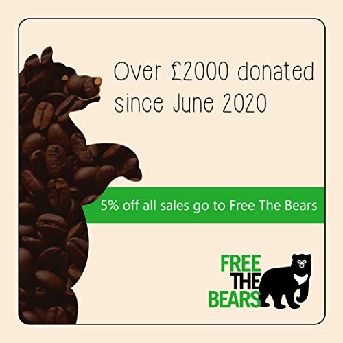Brown Bear Cub Espresso, Café En Grano, Tostado Medio, 1 kg Medium Dark Roast Coffee Beans, 5% de las ventas fue donado a Free the Bears Charity