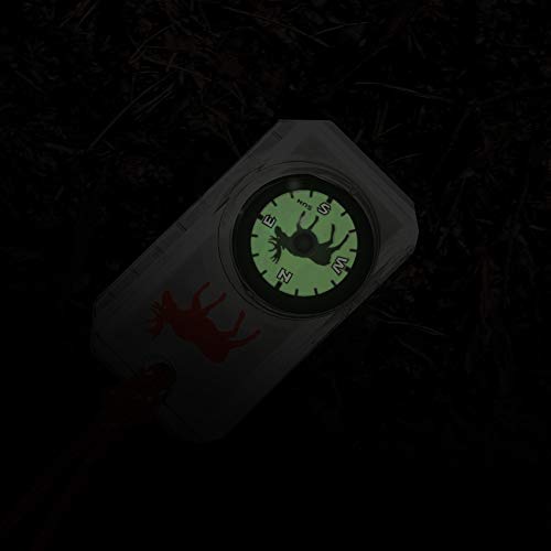 Brújula Sun Company Wildlife para niños, brújula para camping, senderismo y exploración | cordón de neón Break-Away, alce anaranjado