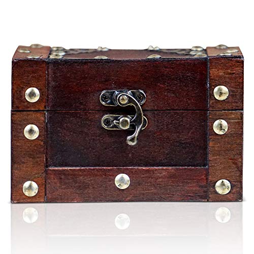 Hecha a Mano Diseño Retro 37x17x17cm Caja de Madera Cofre del Tesoro Pirata de Estilo Vintage Brynnberg 