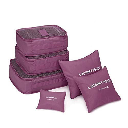 BTKNOO 6 Unids/Set Estilo Coreano Viaje Inicio Equipaje de Almacenamiento Bolsa Ropa Organizador de Almacenamiento Estuche portátil Estuche 6 Colores Envío de la Gota, Borgoña, España