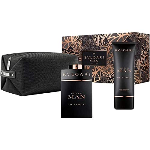 BULGARI MAN IN BLACK EDP 100ML + BALSAMO AFTER SHAVE + NECESER
