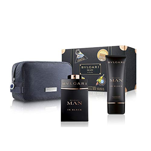 BULGARI MAN IN BLACK EDP 100ML + BALSAMO AFTER SHAVE + NECESER