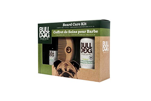 BullDog Kit para el cuidado para la barba color blanco – Lote de 2