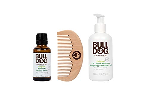 BullDog Kit para el cuidado para la barba color blanco – Lote de 2