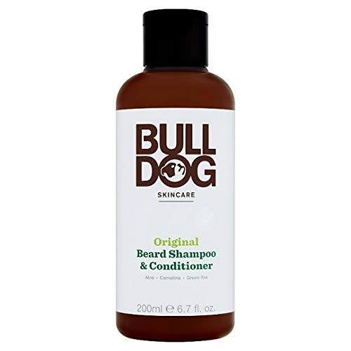 Bulldog Original Champú y acondicionador para barba 2 en 1 para hombres, 200 ml, 4 unidades
