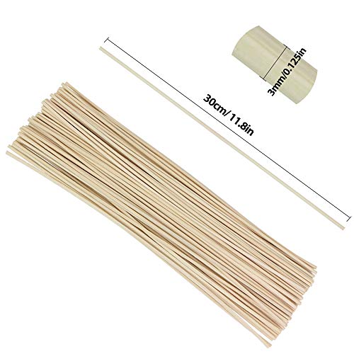 BUZIFU Ambientador Varillas, 100 unids Palitos para Ambientador, Madera Porosa, Palos de Ratán, 30 cm/11,8 Pulgadas, Accesorios para Fragancias, para Absorber y Transmitir El Líquido Aromático