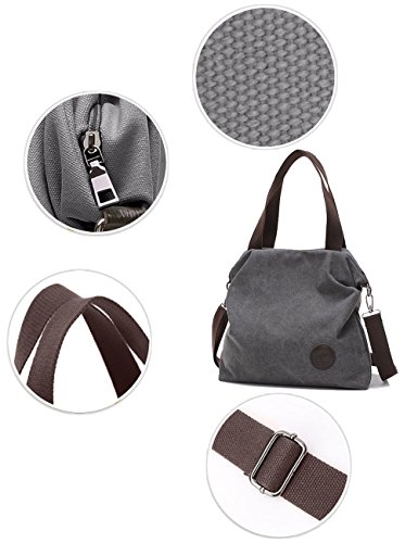 BYD - Mujeres Bolsa de lona Bolsos bandolera Multifuncional Retro Tote Carteras de mano