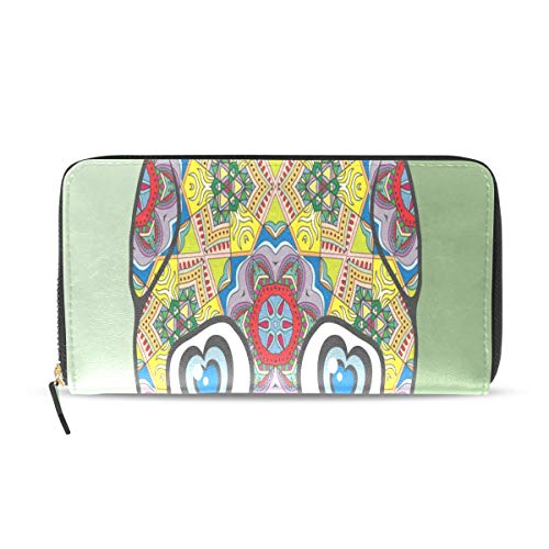 Cabeza Cráneo Estilo México América Pasaporte largo Embrague Monederos Cremallera Monedero Caja Bolso Organizador dinero Bolsa Titular la tarjeta crédito para dama Mujer Chica Hombres Regalo viaje