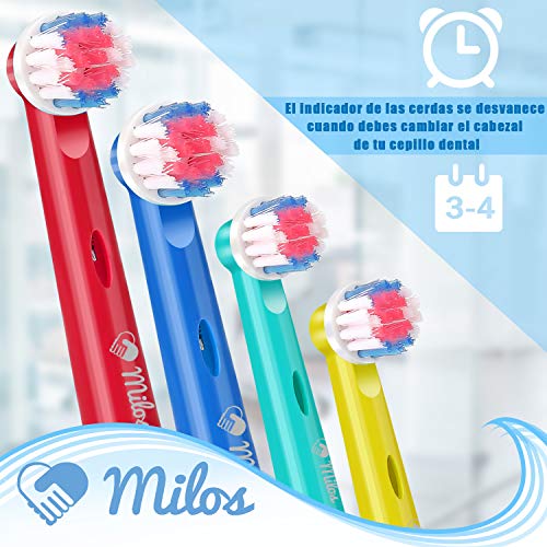 Cabezales Oral B Para Niños de Milos/Paquete de 8 Cabezales de Recambio Oral B Infantil para Cepillo de Dientes Eléctricos Junior