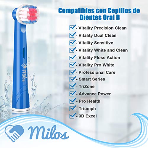 Cabezales para Cepillo de Dientes Infantiles de Milos Compatibles con Cabezales Oral B/Paquete de 16 Cabezales Recambio Oral B Niños