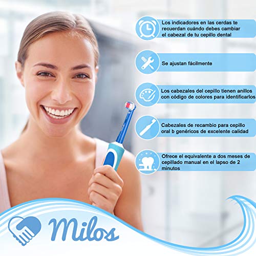 Cabezales para Cepillo de Dientes Infantiles de Milos Compatibles con Cabezales Oral B/Paquete de 16 Cabezales Recambio Oral B Niños