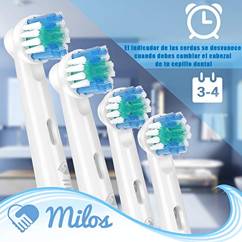 Cabezales para Cepillo Oral B Eléctrico Milos (Paquete de 8), Compatibles con Cabezales de Recambio Oral B, Cabezales de Recambio para Cepillo de Dientes Eléctricos Oral B de Primera Calidad