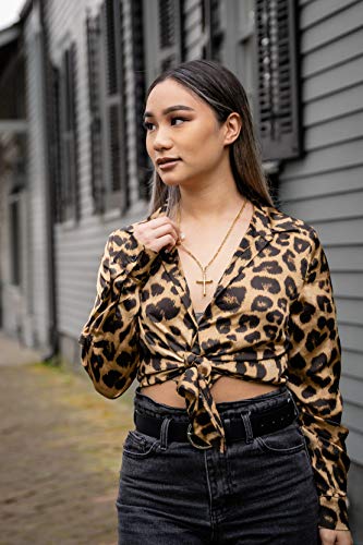 Cadena de Oro 24K con Dije de Cruz para Hombres, Mujeres c/Broche Sólido fuerte estilo de eslabón cubano Miami (22)